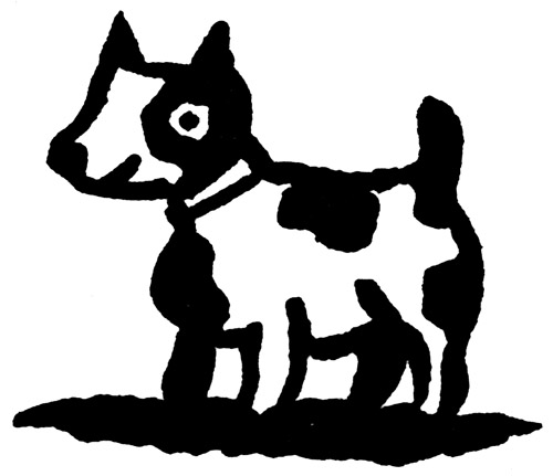 Christopher Brown - Cute Pup - linocut print