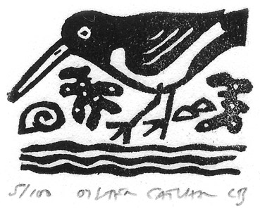 Christopher Brown - linocut print