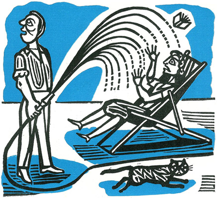 Edward Bawden - The Horse Guards - linocut