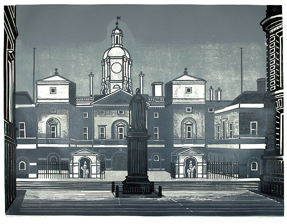 Edward Bawden - The Horse Guards - linocut