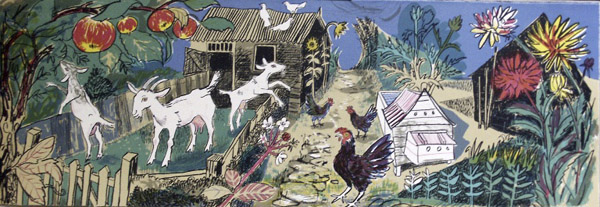 Mark Hearld - Allotment - Goat Husbandry - Lithograph