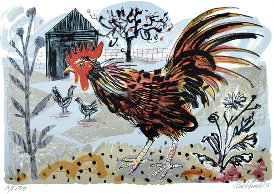 Mark Hearld - Cockerel - Lithograph