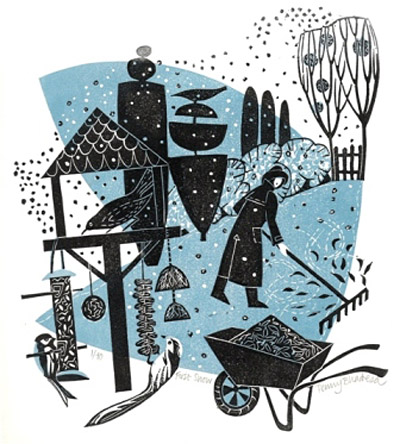 Penny Bhadresa - First Snow - Linocut