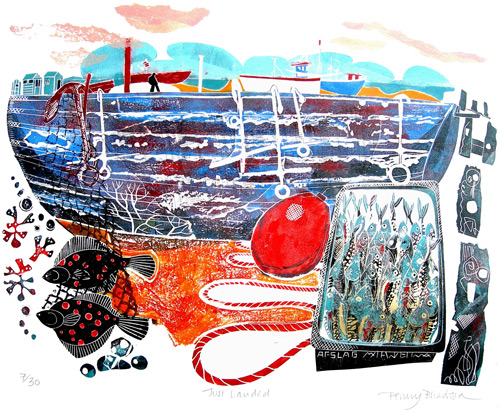 Penny Bhadresa - Just Landed - Linocut