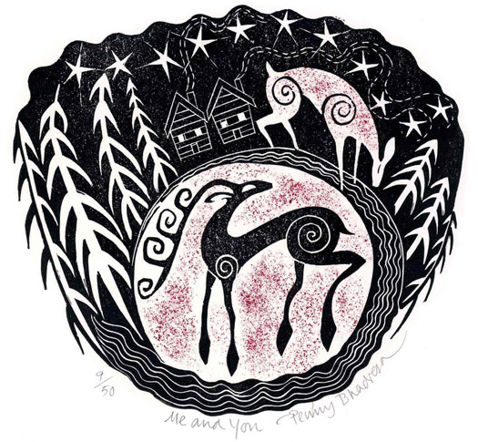 Penny Bhadresa - Me And You - Linocut