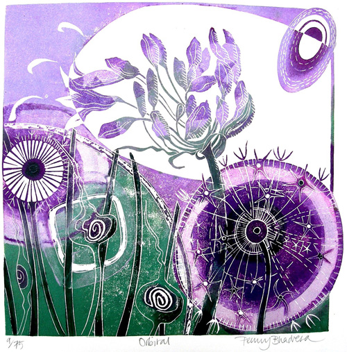 Penny Bhadresa - Orbital - Linocut