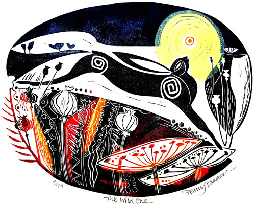 Penny Bhadresa - The Wild One - Linocut