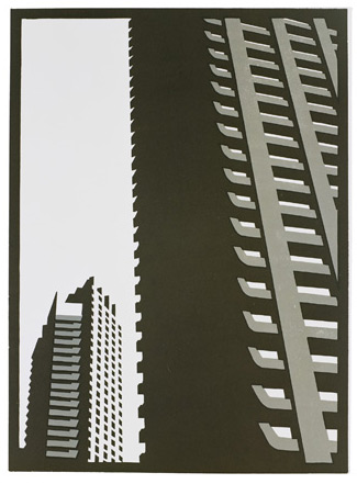 Paul Catherall - Barbican I - linocut