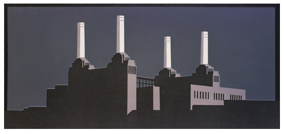 Paul Catherall - Battersea Grey - linocut