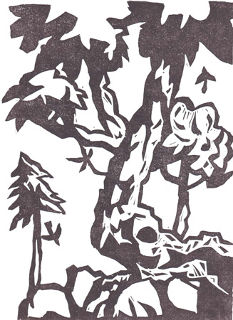 Peter Clayton - linocut